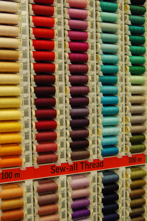 Fabrics and haberdashery inside the Soft Options showroom