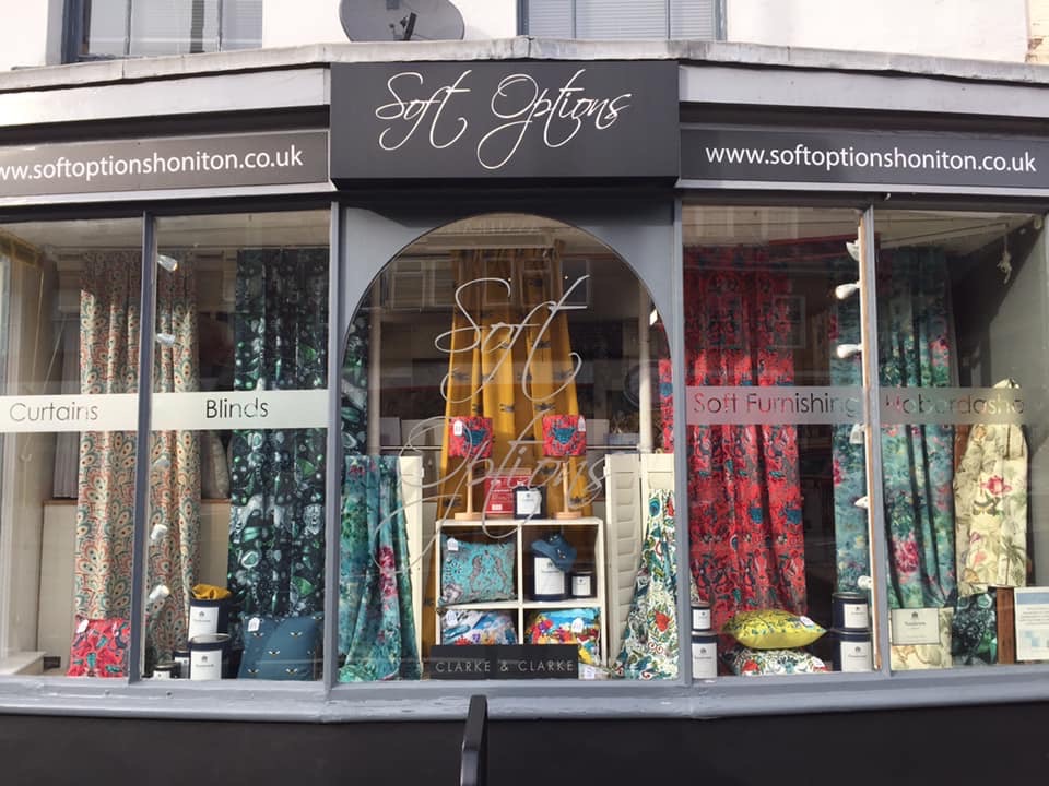 Soft Options curtain, blind and fabric showroom on Honiton High Street